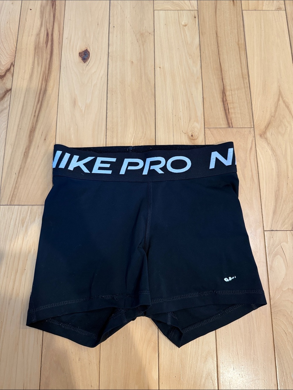 Nike Black Elastic-Waist Training Shorts with White Logo
